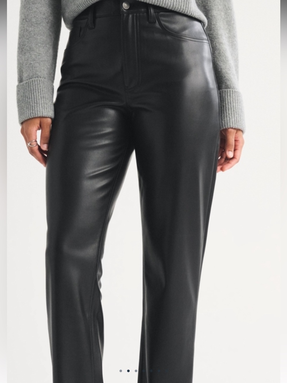 Zara Black Wide-Leg Faux Leather Pants
